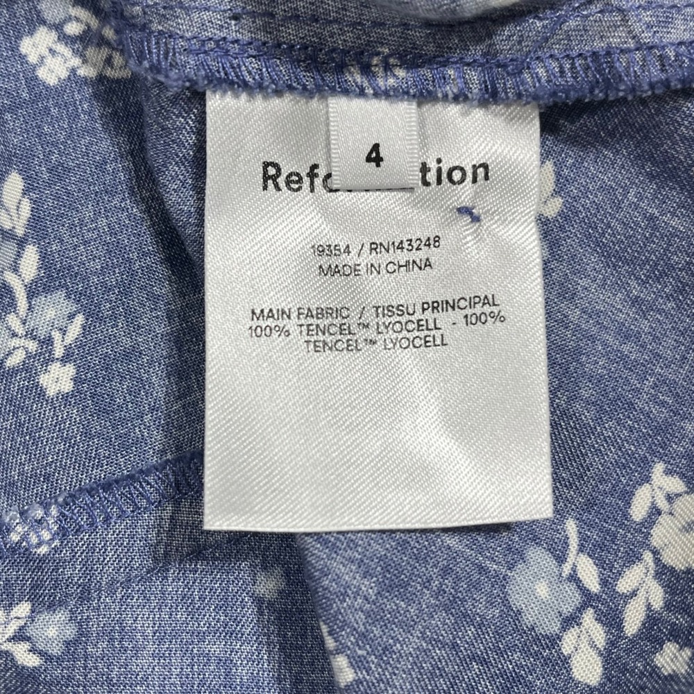 Reformation Cottagecore Feminine Floral Button Front Puff Sleeve Blouse Size 4 - Picture 9 of 10